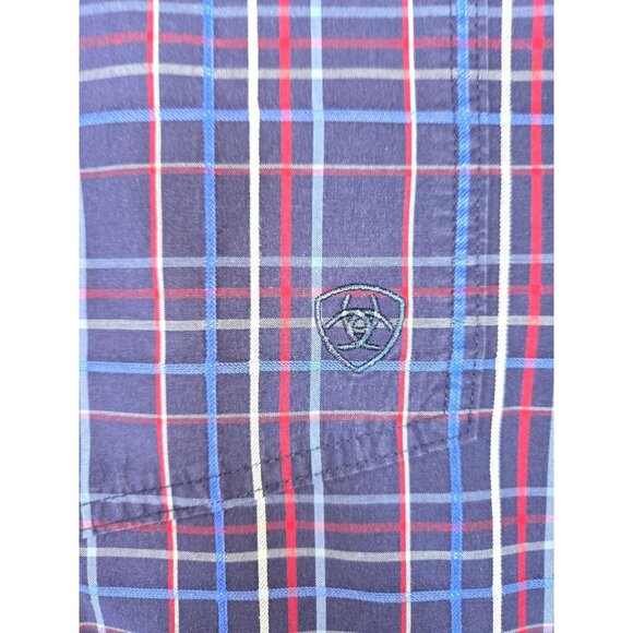 Ariat Pro Series Mens Plaid Button-Up S/S Shirt Large - Picture 7 of 8